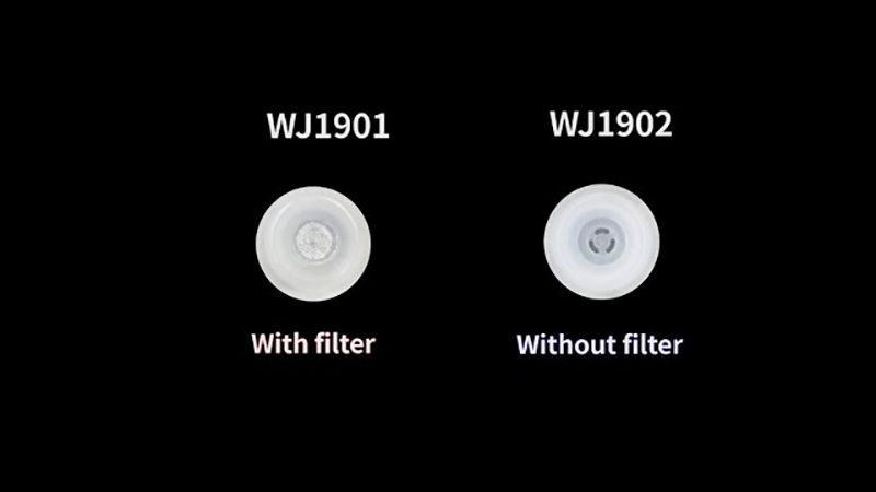 Comparison of two degassing plastic coffee valves WJ1901 VS. WJ1902